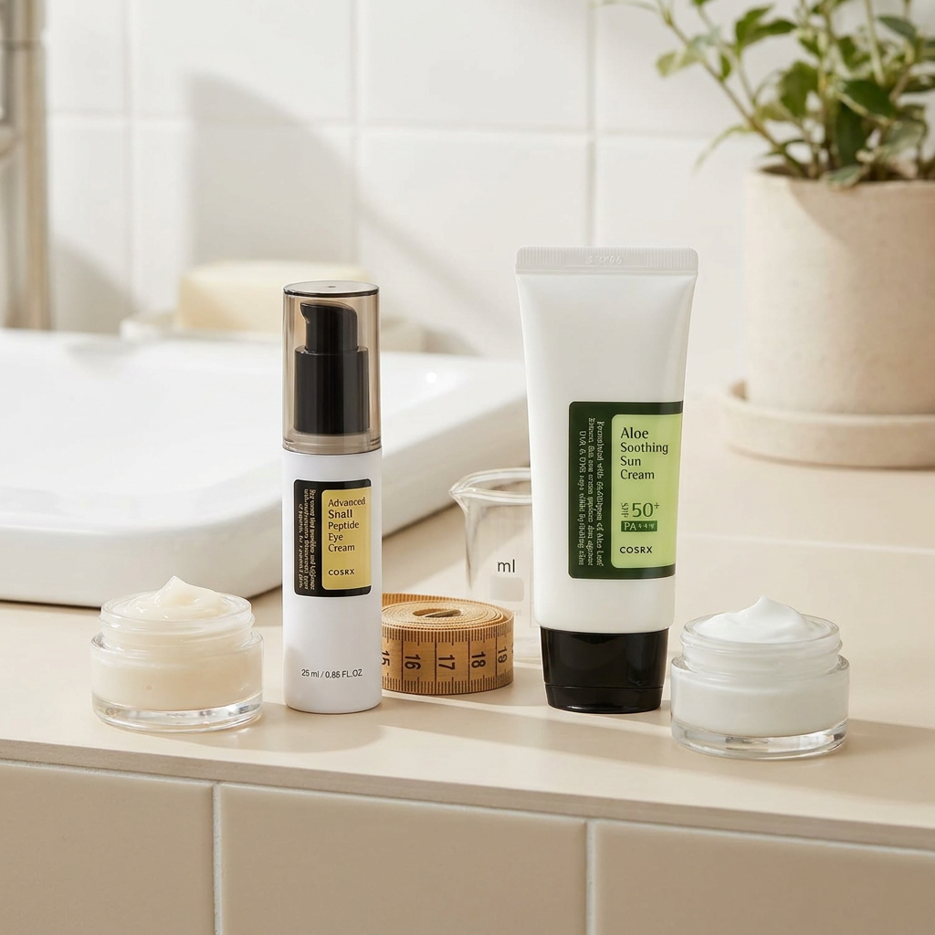 Pris, storlek och köpsäkerhet i Sverige när COSRX vs Innisfree solkräm jämförs