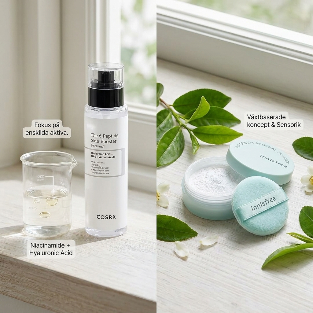 COSRX vs Innisfree: skillnader i formulering och hudkänsla | comparison